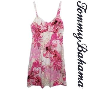 Tommy Bahama tropical pink cream dress size Small